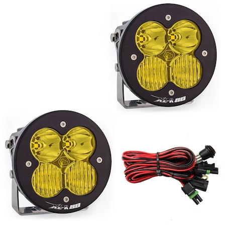 LED Light Pods Amber Lens Driving Combo Pattern Pair XL R 80 Series